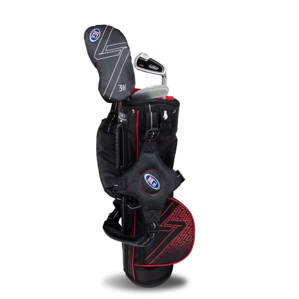 U.S Kids Golf UL7-39 3 Club Carry Set, Black/Red (Choose Right/Left Handed)